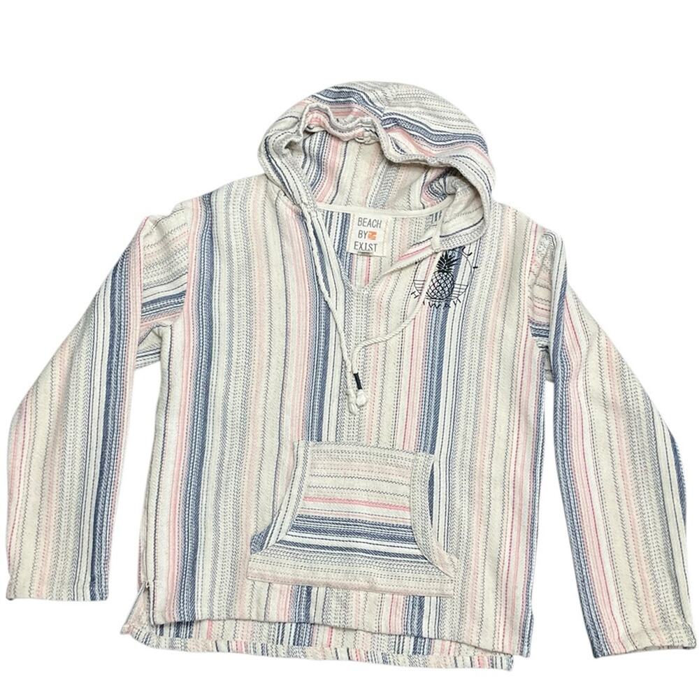 Beach By Exist Women’s Maui Hawaii Pineapple Striped Hoodie Size Large